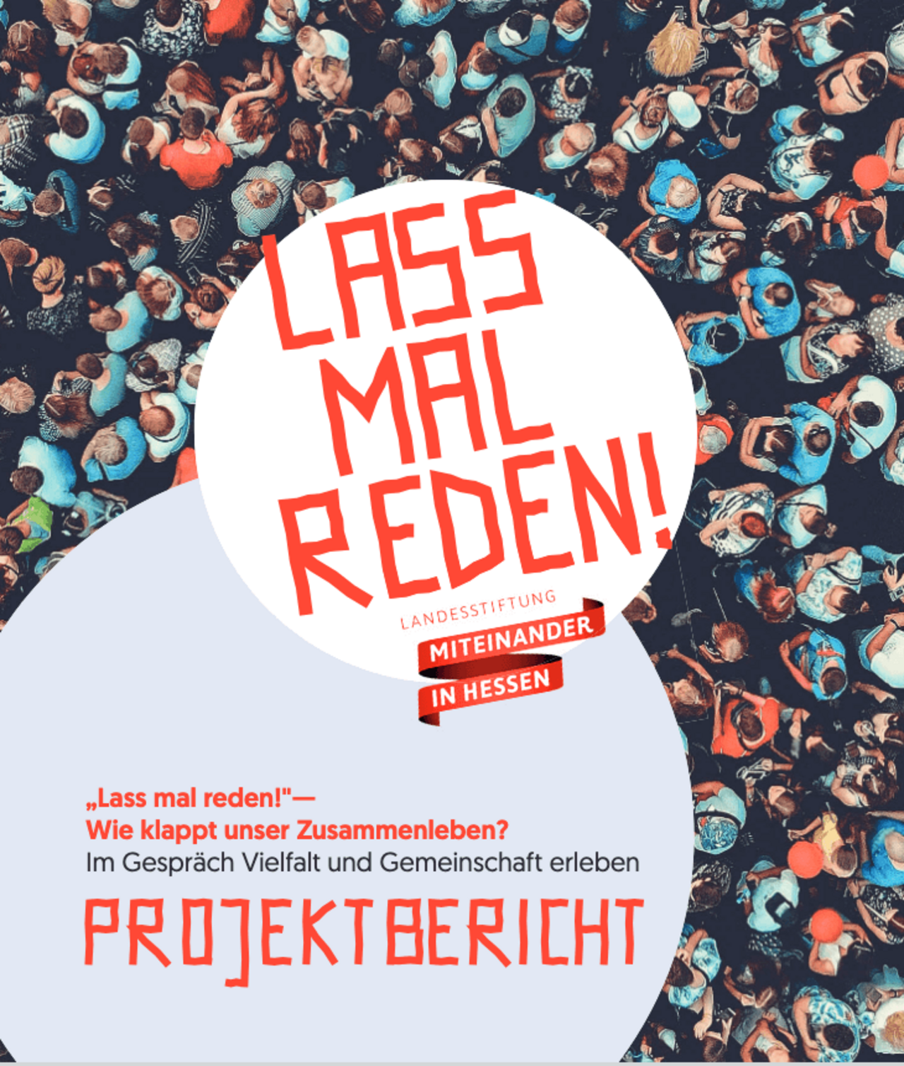 Hessischer Jugendring: Cover Projektbericht 2024 zu „Lass mal reden!“ (Landesstiftung „Miteinander in Hessen“)