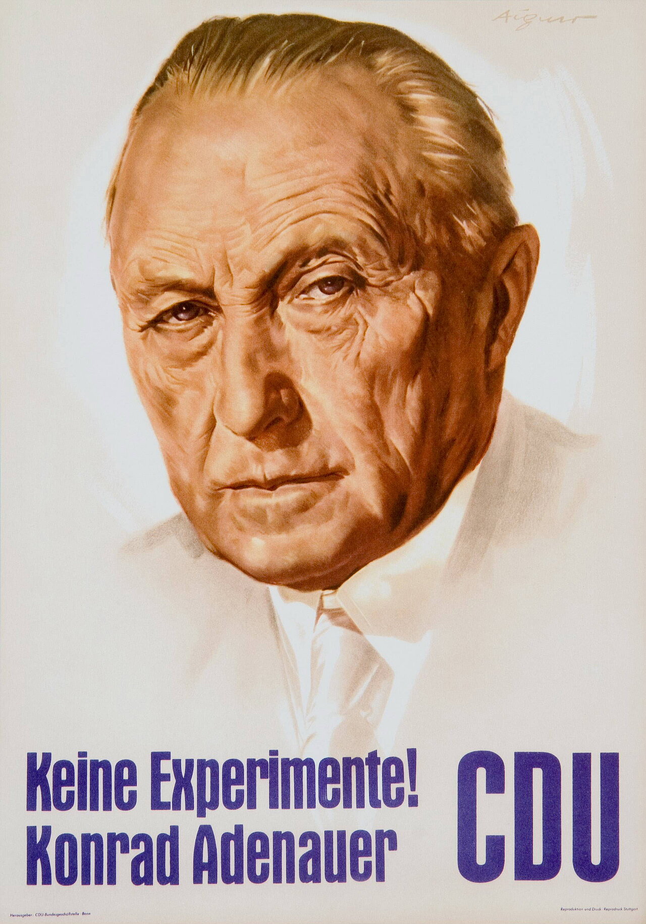 Plakat zur Bundestagswahl 1957. Foto: CDU, CC BY-SA 3.0 DE, via Wikimedia Commons; https://upload.wikimedia.org/wikipedia/commons/4/40/CDU_Wahlkampfplakat_-_kaspl019.JPG